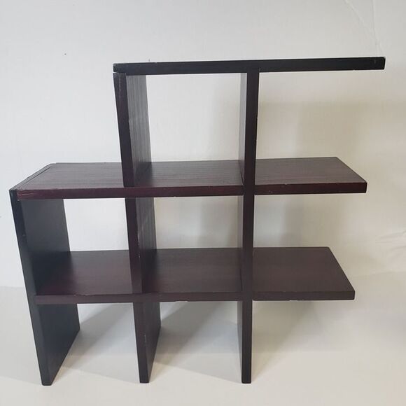 Dark Wood Hanging or Standing Mini Figurine Shelf 12x12" - Picture 1 of 7